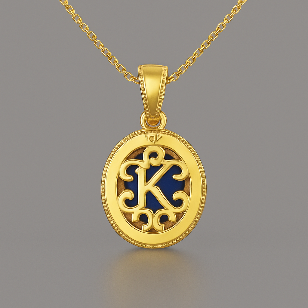 Oval Sapphire & Diamond Halo Pendant