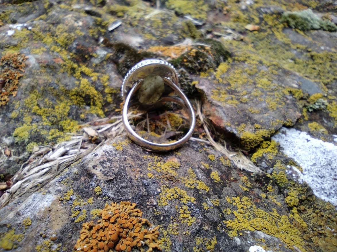 Sterling Silver Rainbow Labradorite Ring Size 7