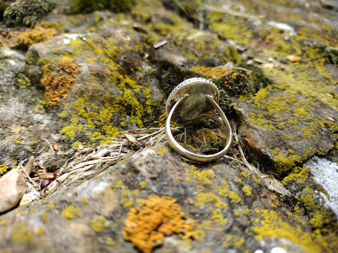 Sterling Silver Rainbow Labradorite Ring Size 7