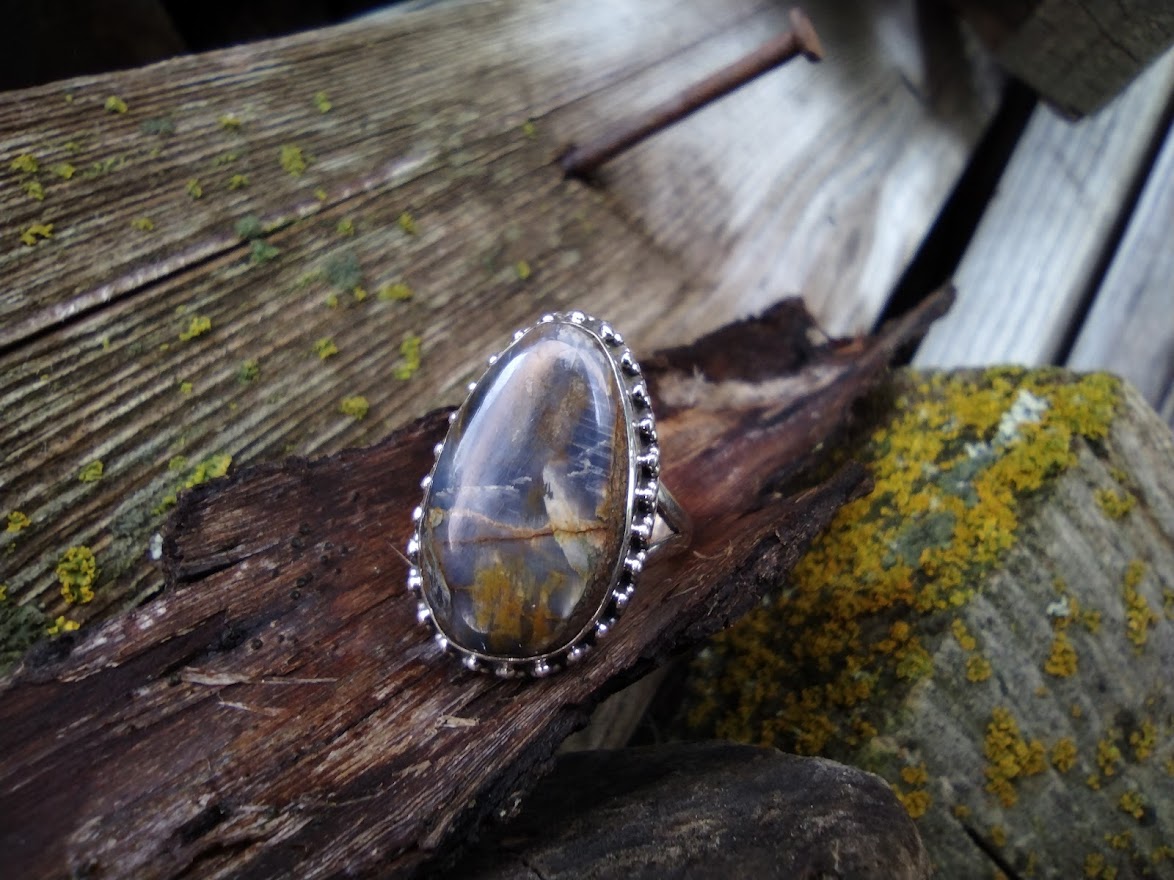 Sterling Silver Pietersite Ring Size 6.5