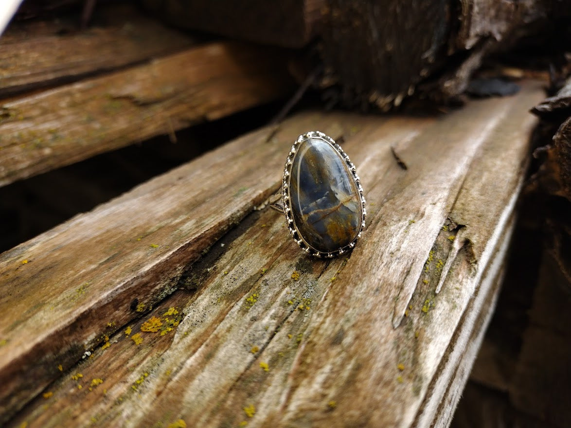 Sterling Silver Pietersite Ring Size 6.5