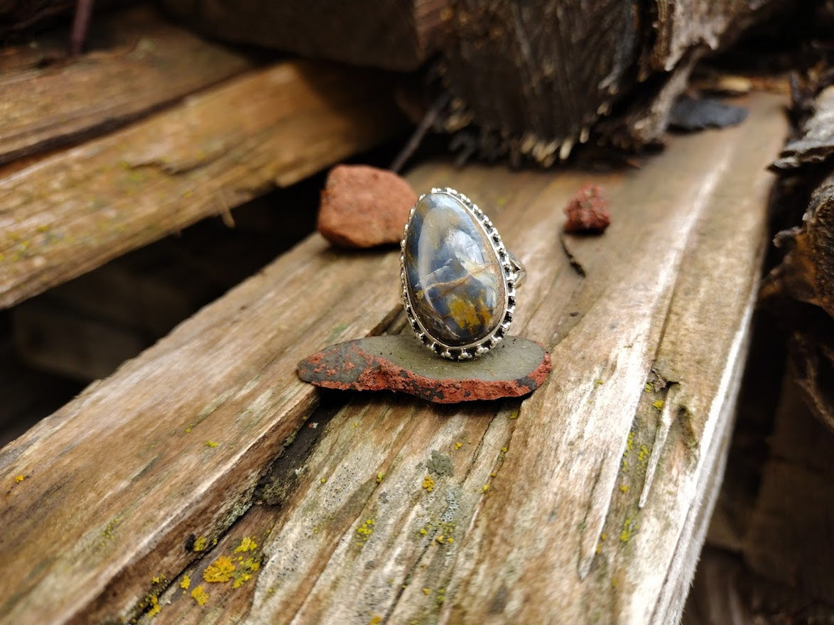 Sterling Silver Pietersite Ring Size 6.5