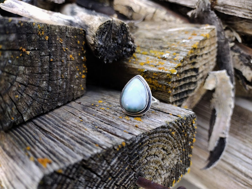 Sterling Silver Larimar Ring Size 7