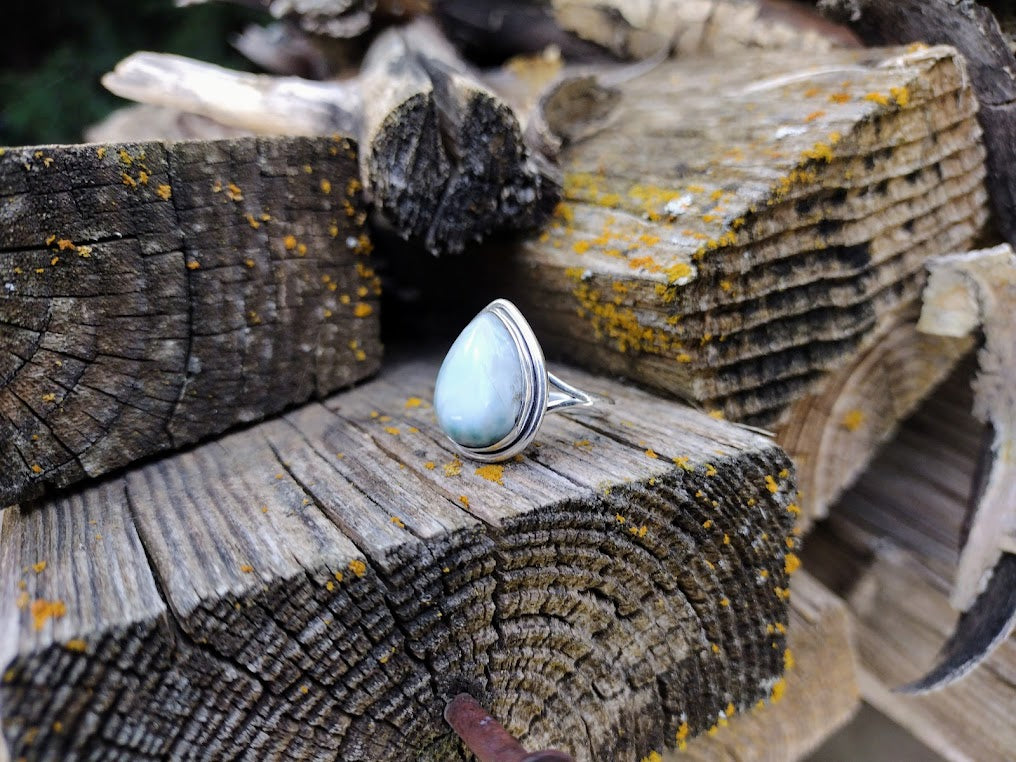 Sterling Silver Larimar Ring Size 7