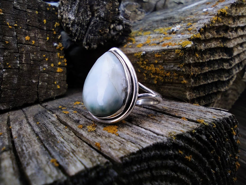 Sterling Silver Larimar Ring Size 7