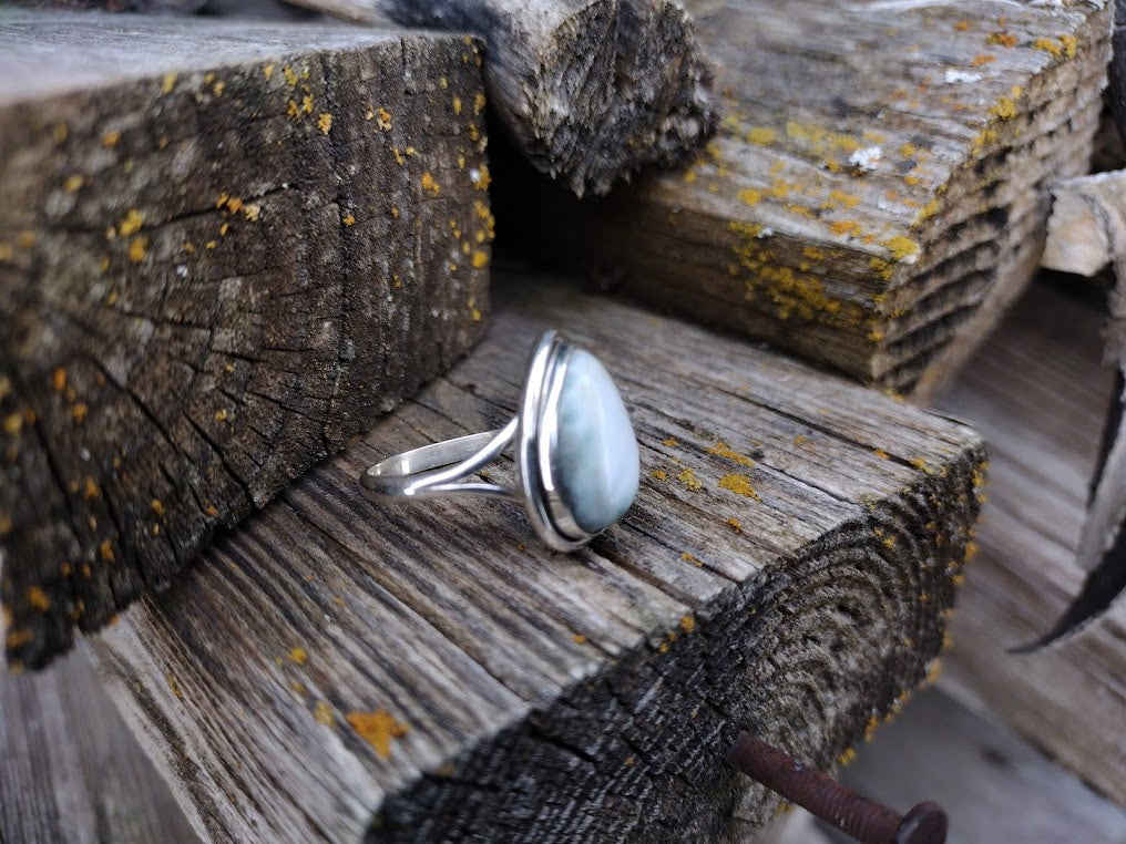 Sterling Silver Larimar Ring Size 7