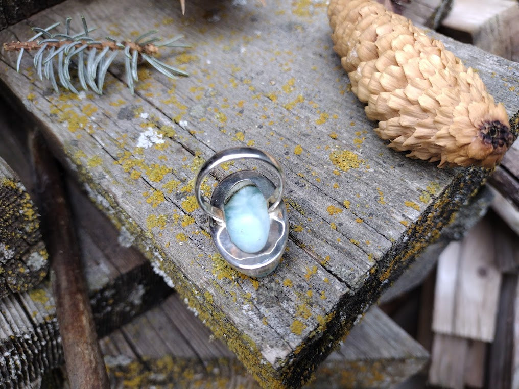 Sterling Silver Larimar Ring Size 7.5