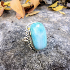 Sterling Silver Larimar Ring Size 7.5