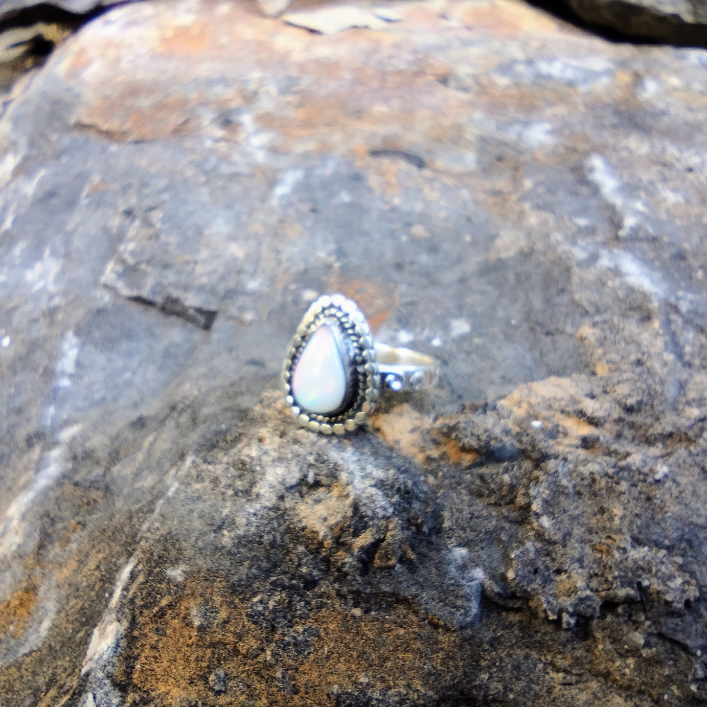 Ethiopian Fire Opal Ring | Size 7.5