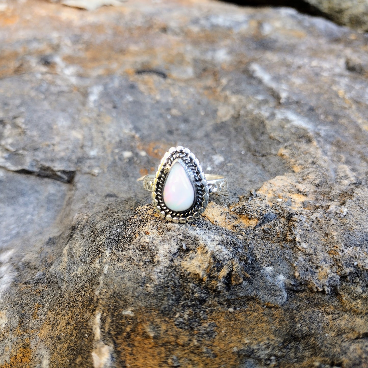 Ethiopian Fire Opal Ring | Size 7.5