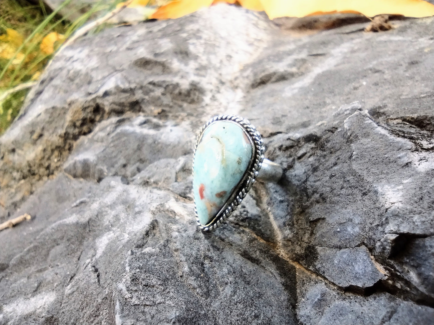 Sterling Silver Larimar Ring Size 6.5