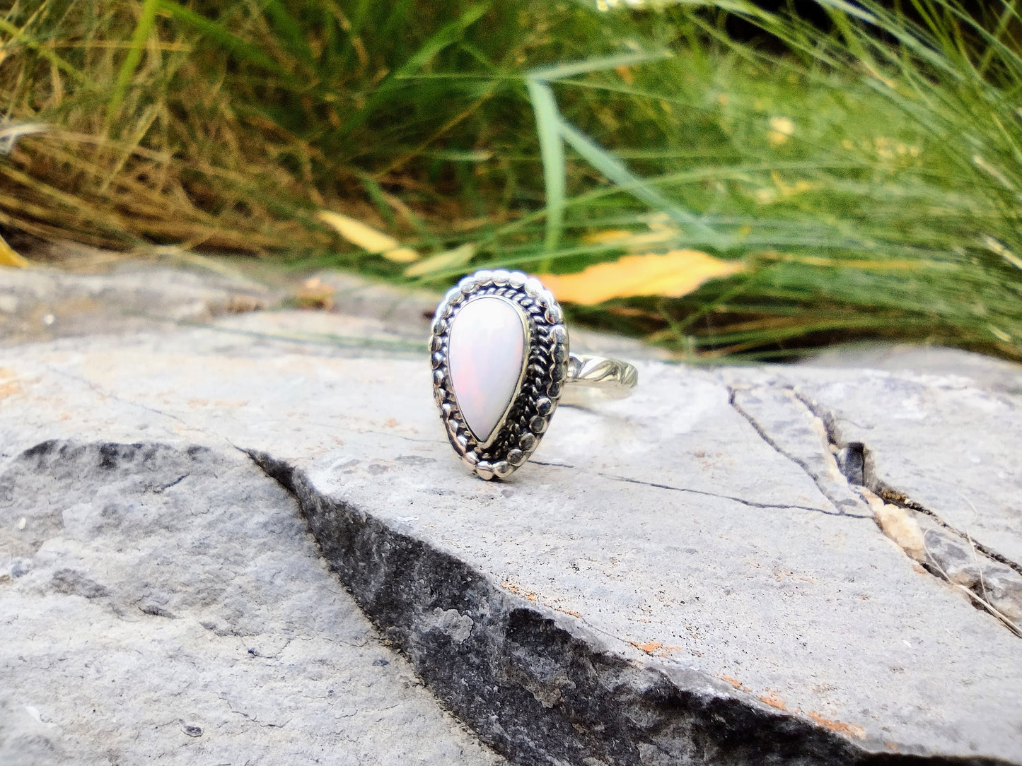 Ethiopian Fire Opal Ring | Size 7.5