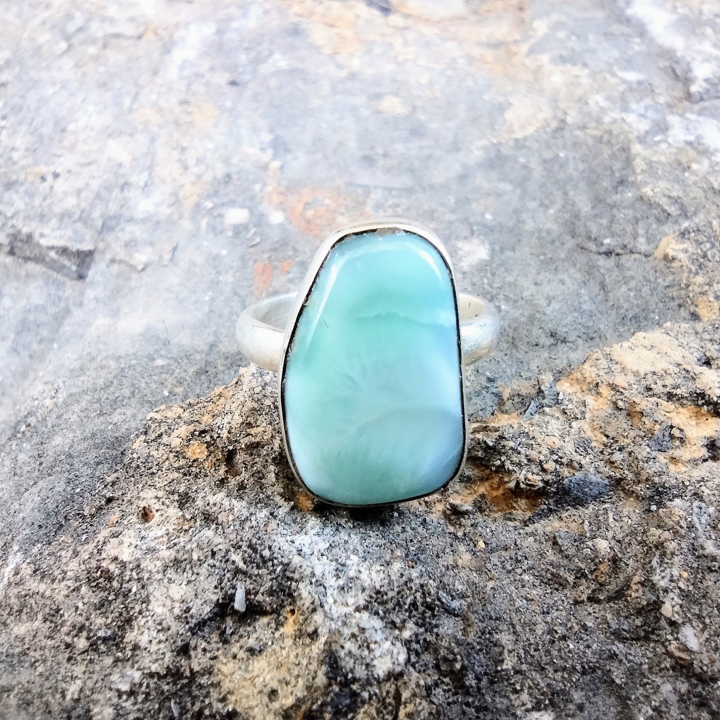 #K17 Natural Larimar Ring