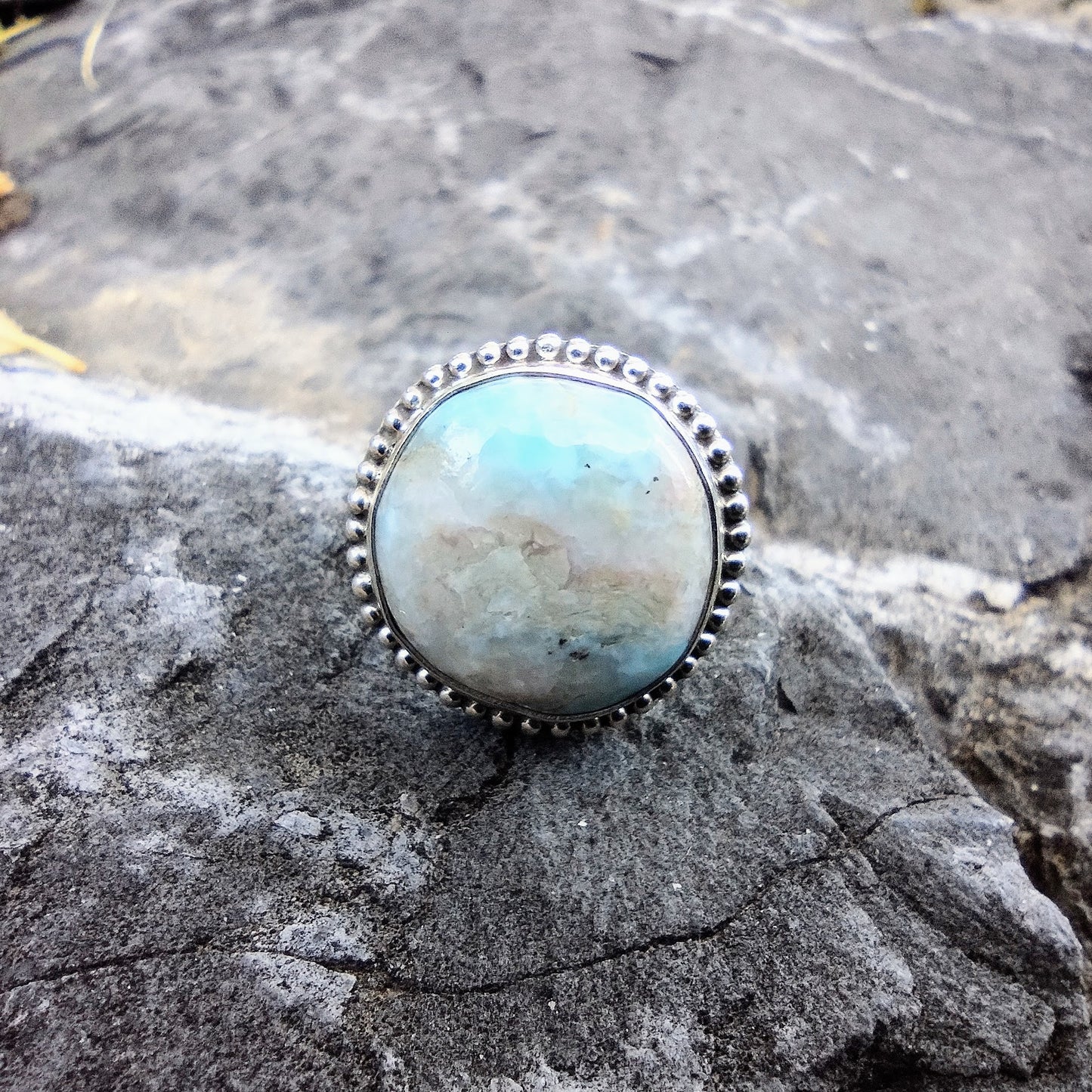 #K20 Natural Larimar Ring