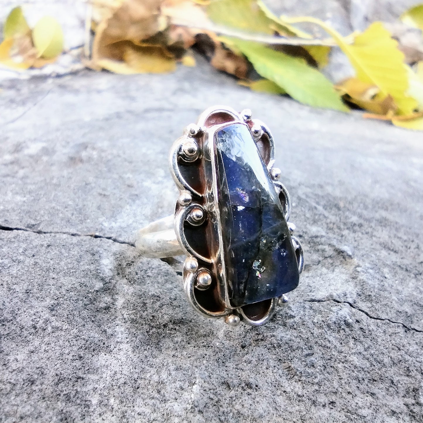 #K24 Natural Labradorite Ring