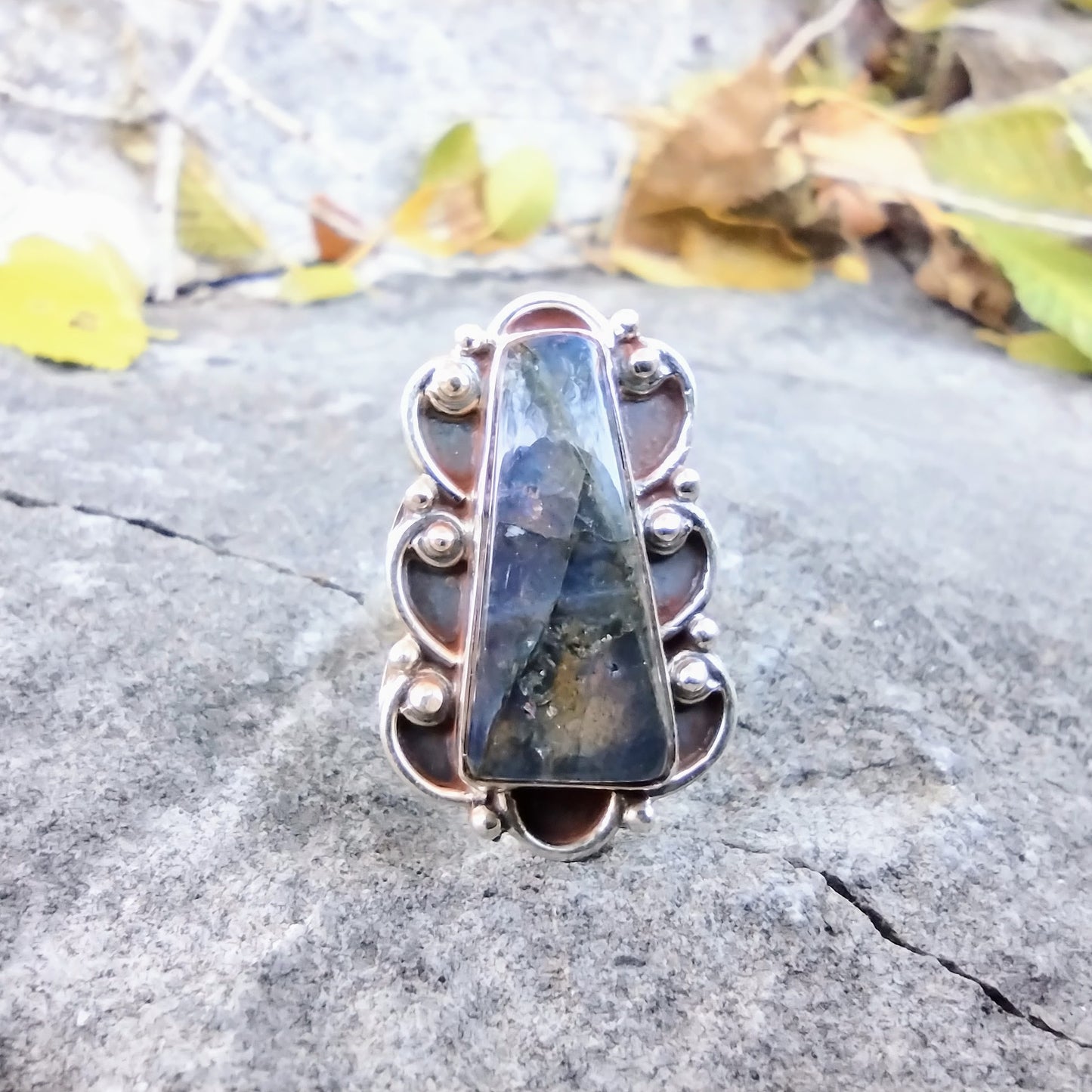 #K24 Natural Labradorite Ring