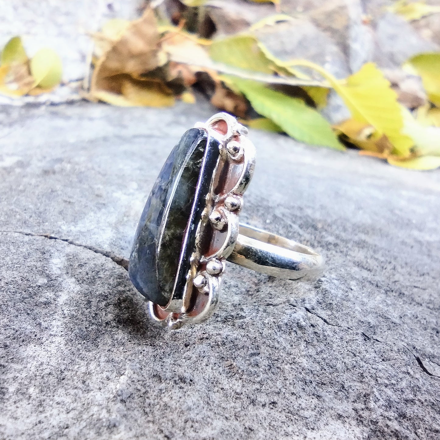 #K24 Natural Labradorite Ring
