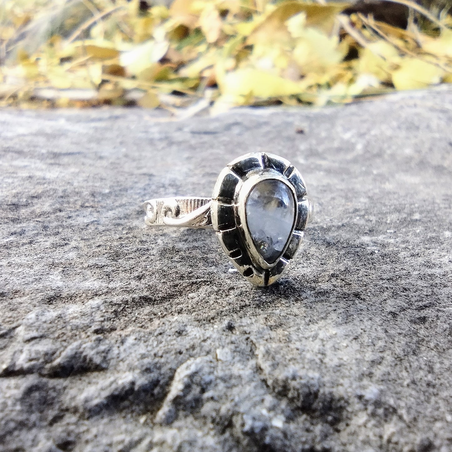 Sterling Silver Flash Rainbow Moonstone Ring Size 7.25