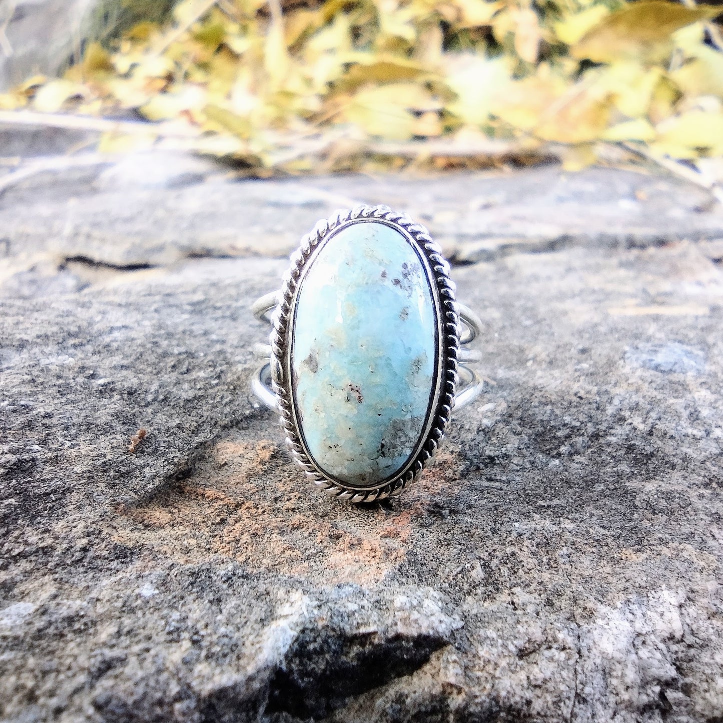 Sterling Silver Larimar Ring Size 7.5
