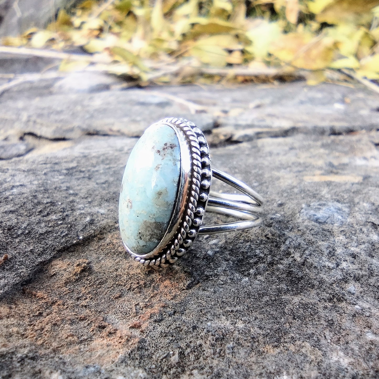 Sterling Silver Larimar Ring Size 7.5