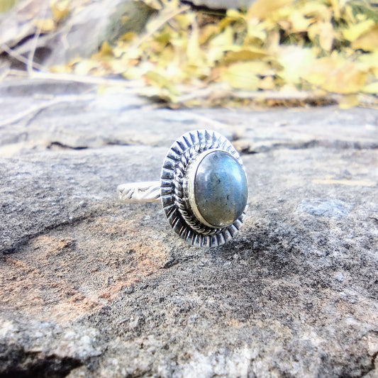 Sterling Silver Labradorite Ring Size 7.25