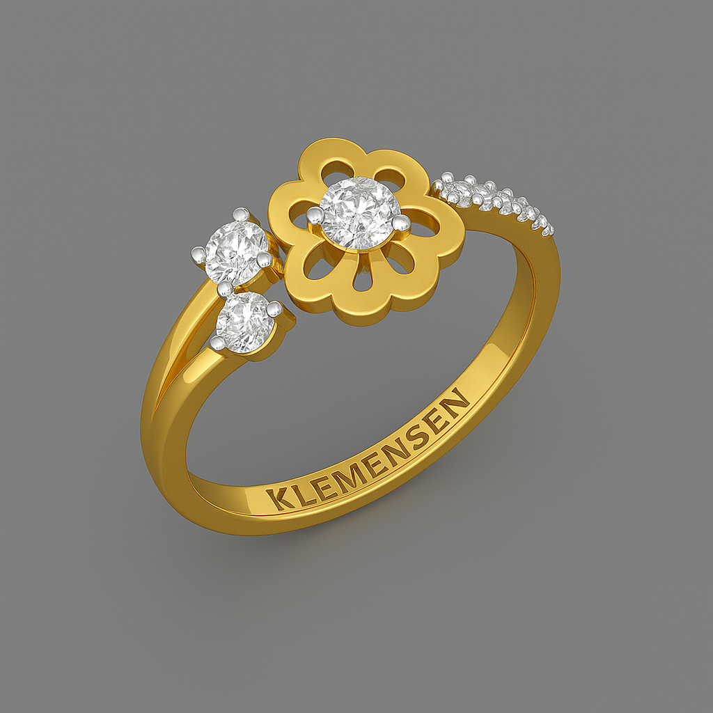 Floral Diamond Accent Ring