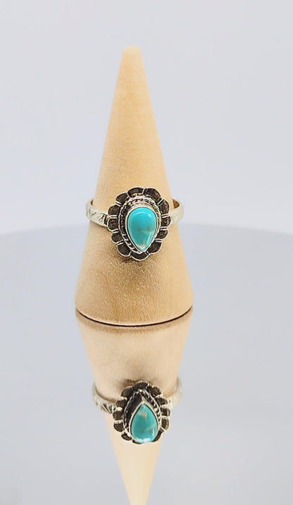 Sterling Silver American Turquoise Ring Size 7