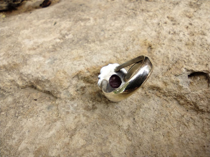 Sterling Silver Raw Ruby Ring Size 7.5