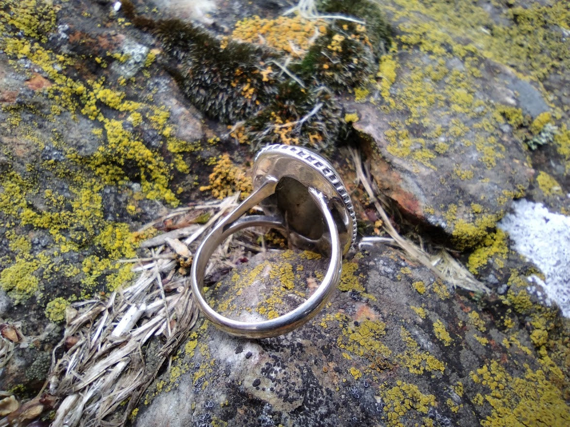 Sterling Silver Rainbow Labradorite Ring Size 7