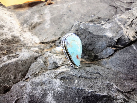 Sterling Silver Larimar Ring Size 6.5