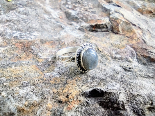 Sterling Silver Blue Labradorite Ring Size 7