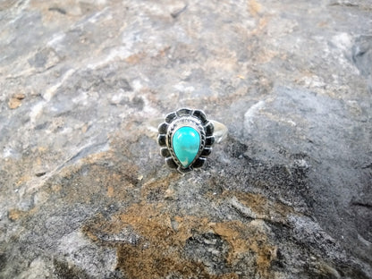 Sterling Silver American Turquoise Ring Size 7
