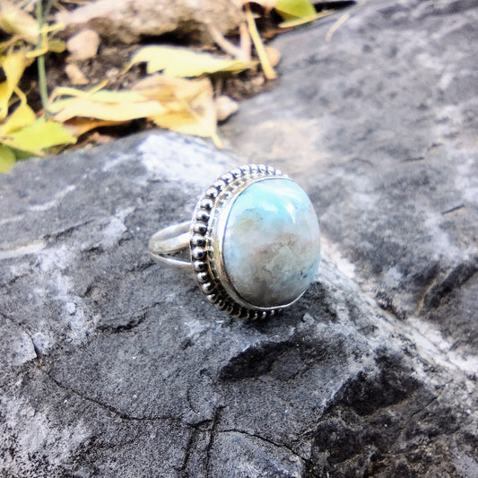 Sterling Silver Larimar Ring Size 7