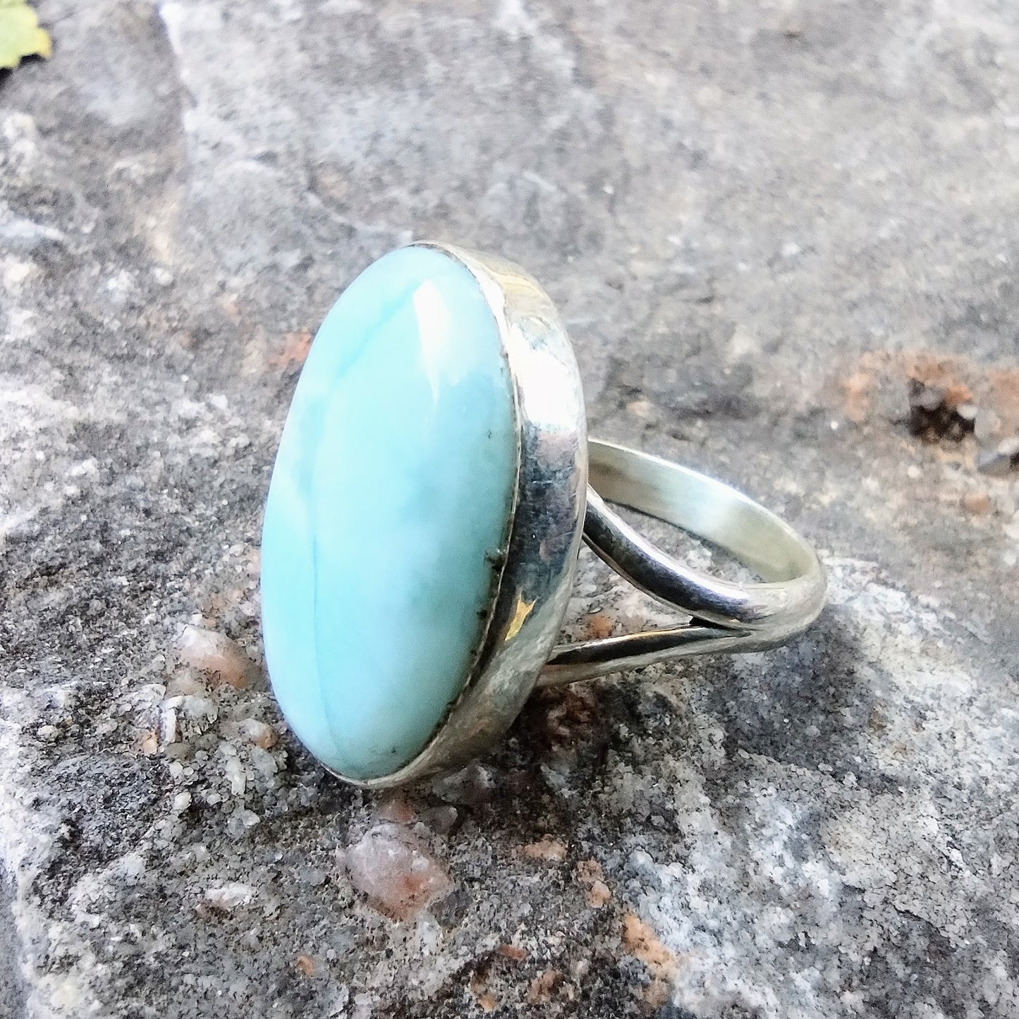 Sterling Silver Larimar Ring Size 7