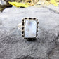 Sterling Silver Flash Rainbow Moonstone Ring Size 7.5