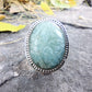 Sterling Silver Aquamarine Ring Size 7.5