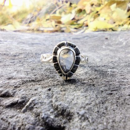 Sterling Silver Flash Rainbow Moonstone Ring Size 7.25