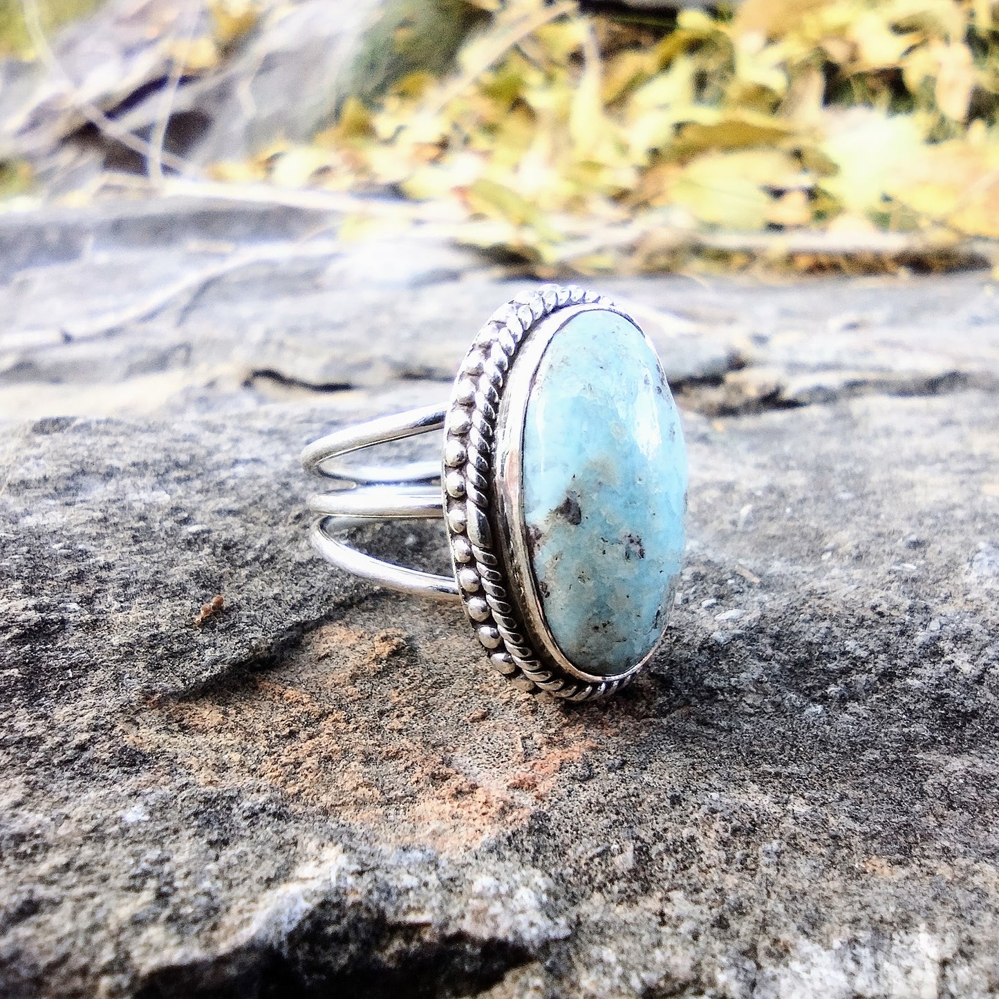 Sterling Silver Larimar Ring Size 7.5